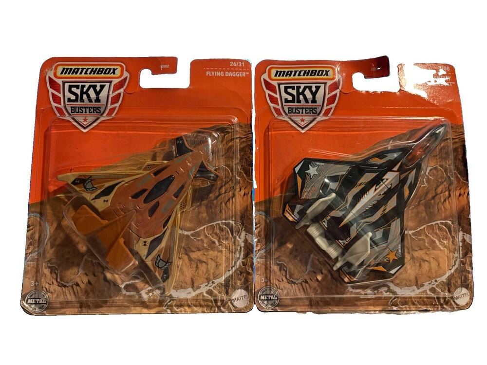 Matchbox Sky Busters lot of 2 Enemy Strike Jet 7/08 Flying Dagger 26/31 NEW